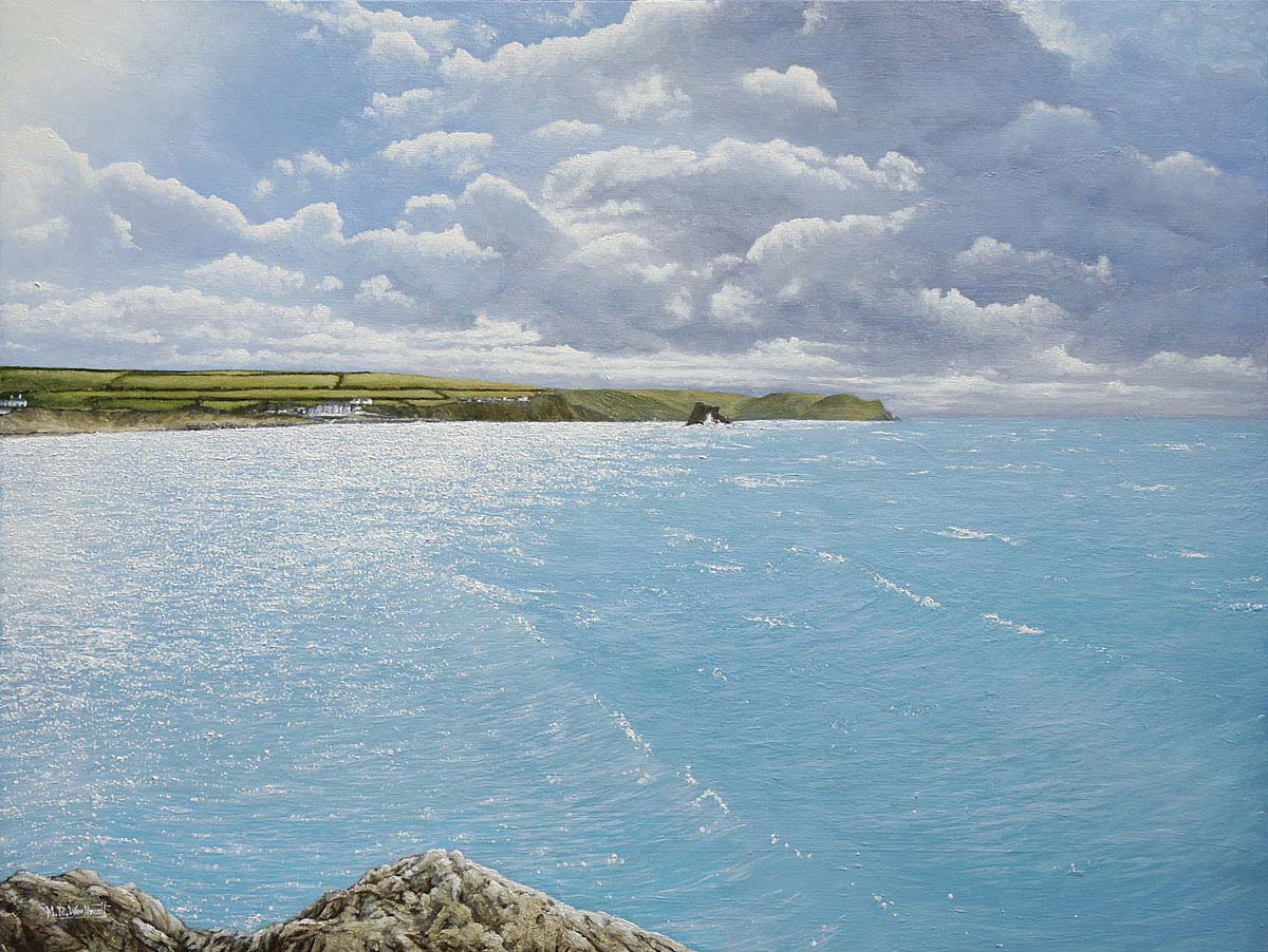 painting of Thurlestone Sands investment-grade contemporary coastal art